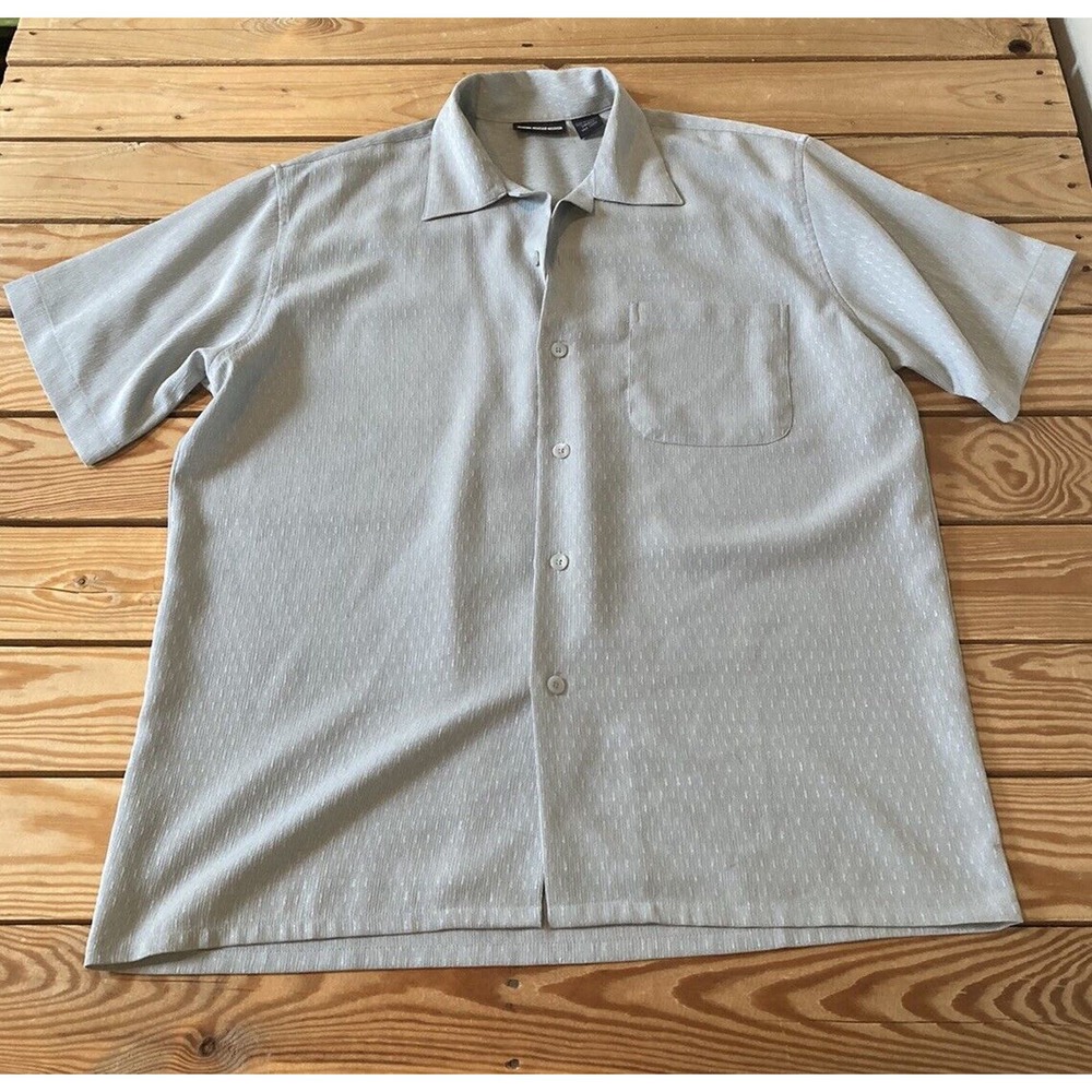 Odo Button Up Shirt Size Small Men’s Gray Short Sleeve